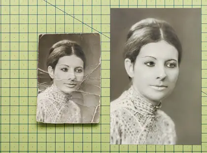 Naarmuuntuneen valokuvan korjaaja